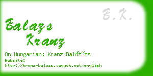 balazs kranz business card